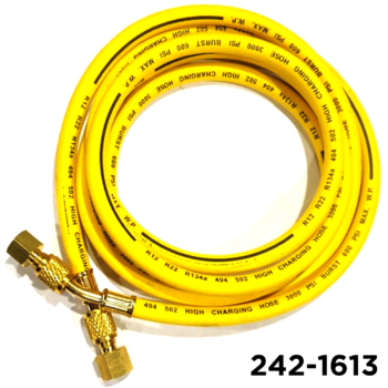 134A Charging Hose 96" Yellow W / Adapters 1/4 Male x 1/2" Acme Female