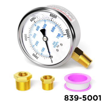 High Pressure Liquid Filled Gauge 0-10,000 PSI