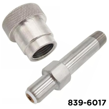 SCBA SS-CGA 347 Firefighting & Diving Cylinder Valve Fitting  1/4" MNPT Hand Tight Nut and 3" Nipple