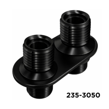 Bulkhead Fitting #10, #10 Rectangle 2 Hole W/Fittings Black