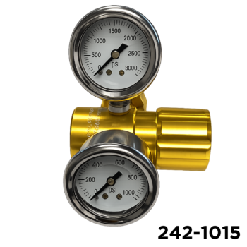 Air Components Air Source High Performance Nitrogen, Argon & Helium Regulator 0-600 PSI Dual Gauges CGA 580 Cylinder Connection