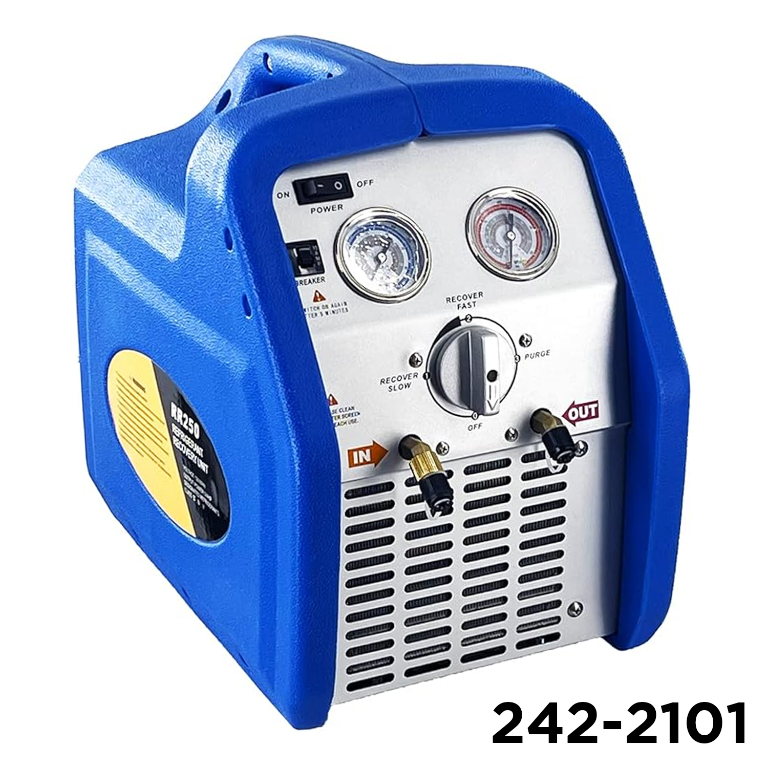 A/C Refrigerant Recovery Machine, 3/4 HP 110V 60 Hz Portable Oil-less