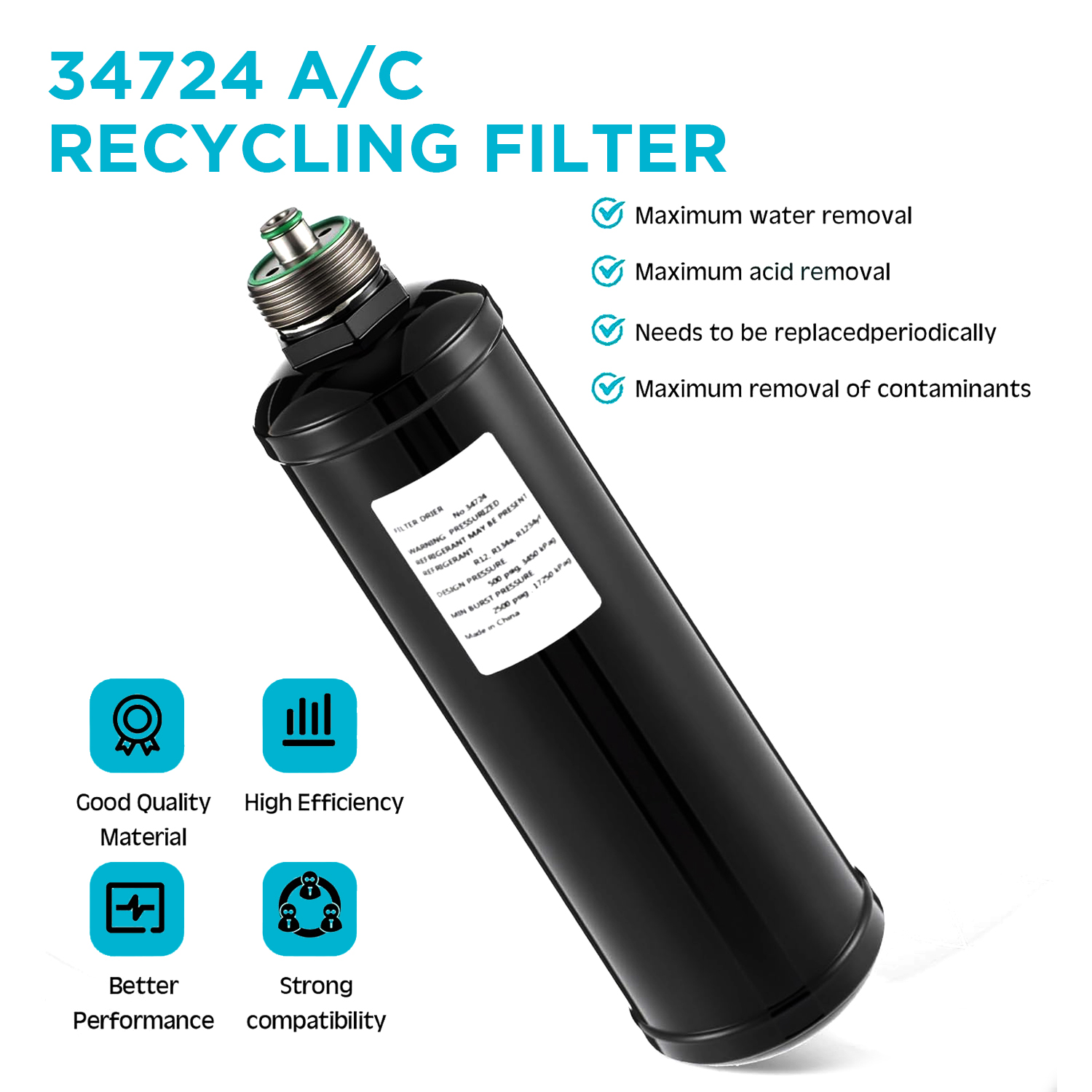 ROBINAIR Aftermarket Recovery/Recycling Filter With Fluoro-Dye Retro Lube & Vacuum Pump Oil