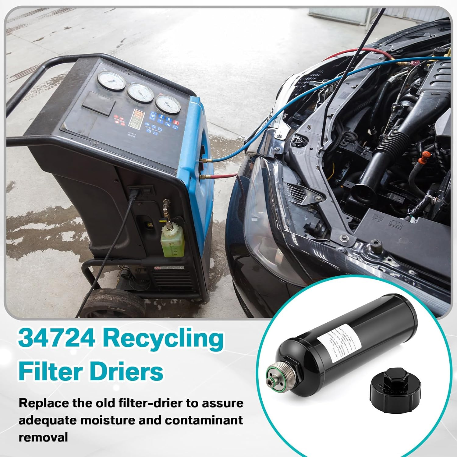 ROBINAIR Aftermarket Recovery/Recycling Filter With Fluoro-Dye Retro Lube & Vacuum Pump Oil