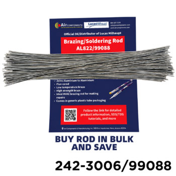 Aluminum To Aluminum / Aluminum To Copper Welding / Brazing Rod AL822/99088 By Lucas Milhaupt 50 bulk packaged