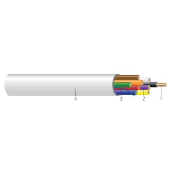 Southwire Baron 18/4 Solid Copper Plenum Thermostat Wire — 18 AWG 4-Conductor CL2P 300V, White, 250' Spool