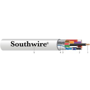 16/2 Shielded Stranded Plenum Thermostat Cable — 16 AWG 2-Conductor CL2P 300V, White