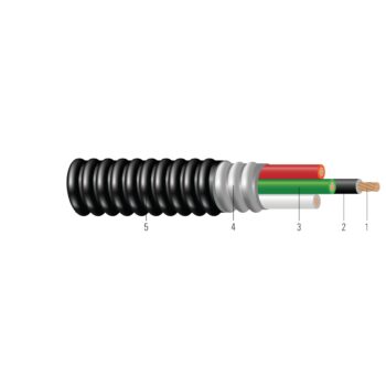 Southwire EZ-IN 14/7 Stranded Mini-Split Cable — 14 AWG 7-Conductor 600V Type MC, Black, 1000' Spool